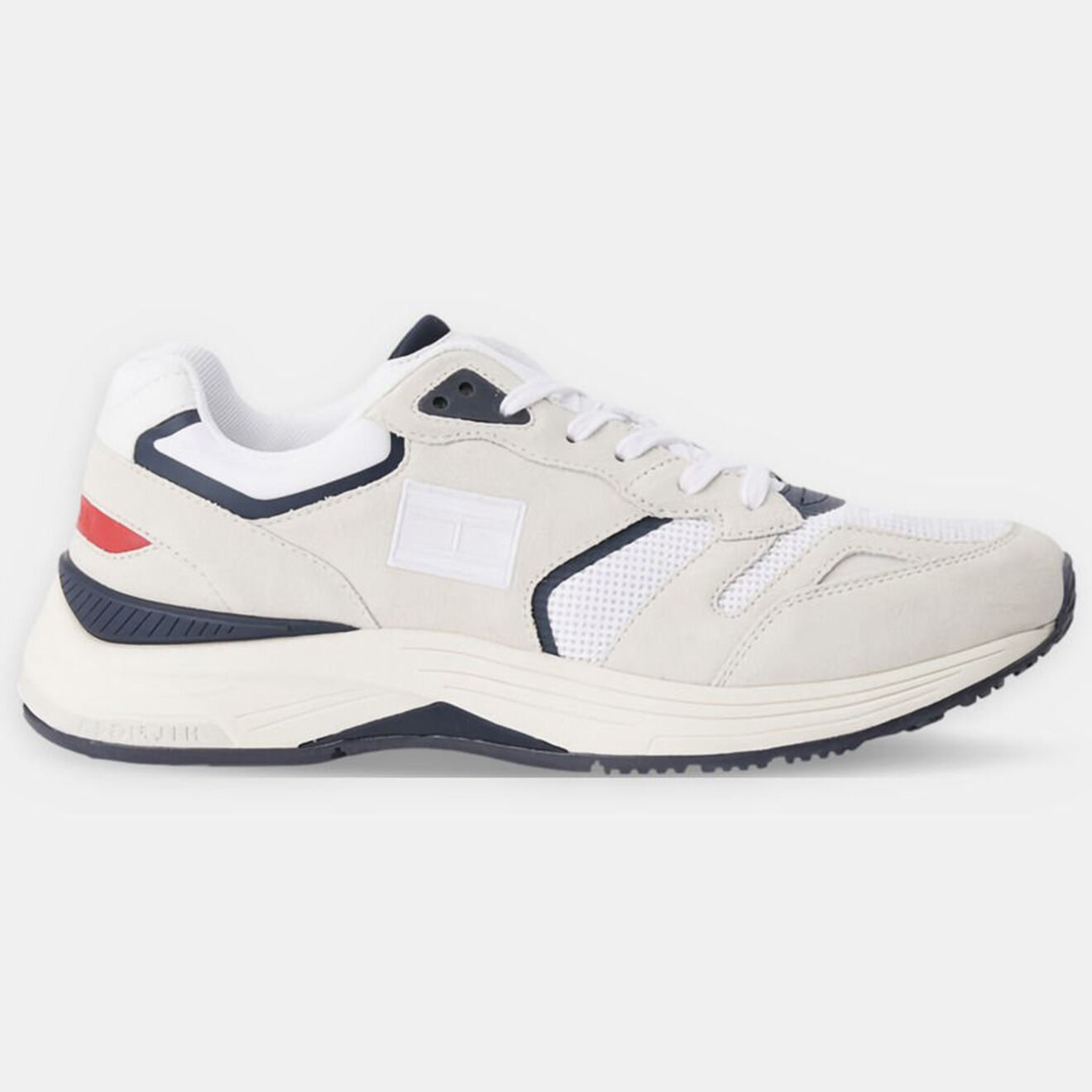 Tommy Hilfiger Baskets running en Velours de Cuir Modern Prep blanc/bleu