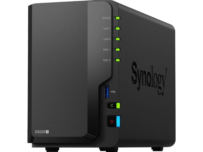 Synology NAS DiskStation DS225  2-bay HDD 12 TB NAS mit zwei Laufwerkschächten