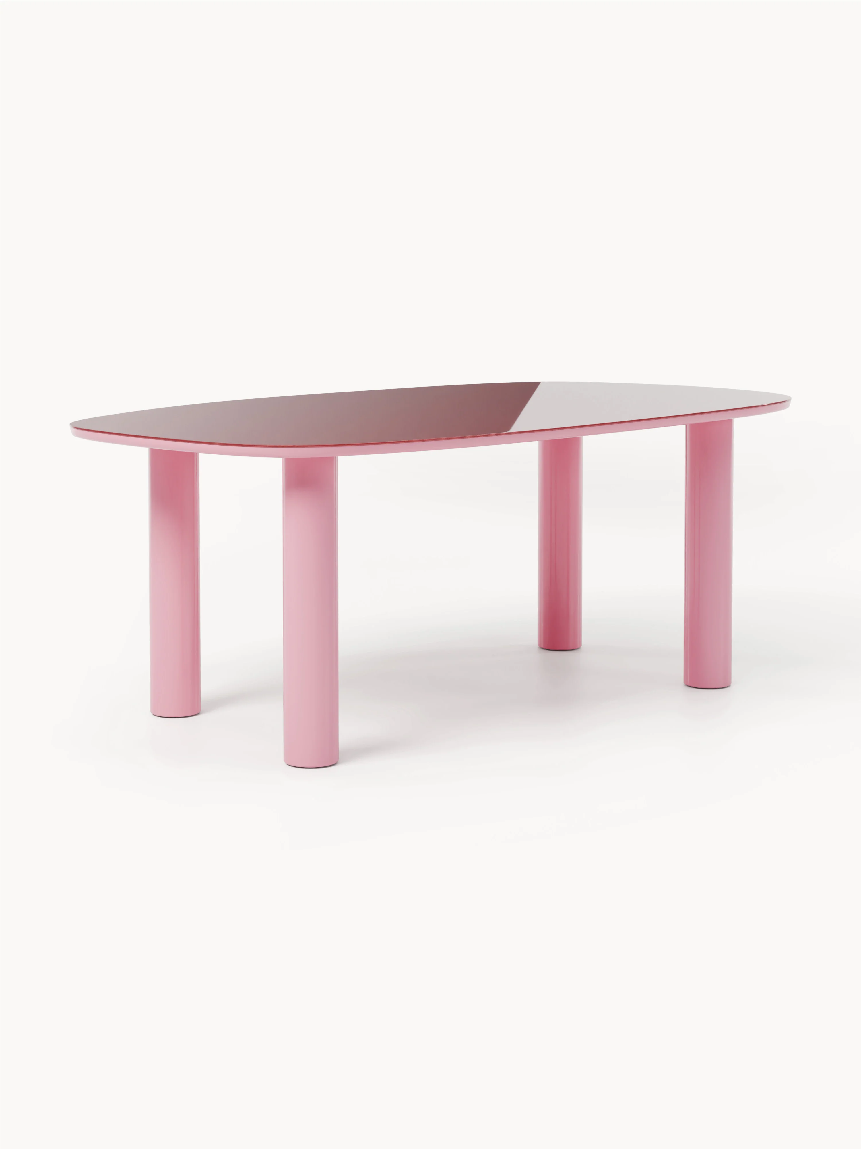 Organische eettafel Beni met glazen tafelblad 1