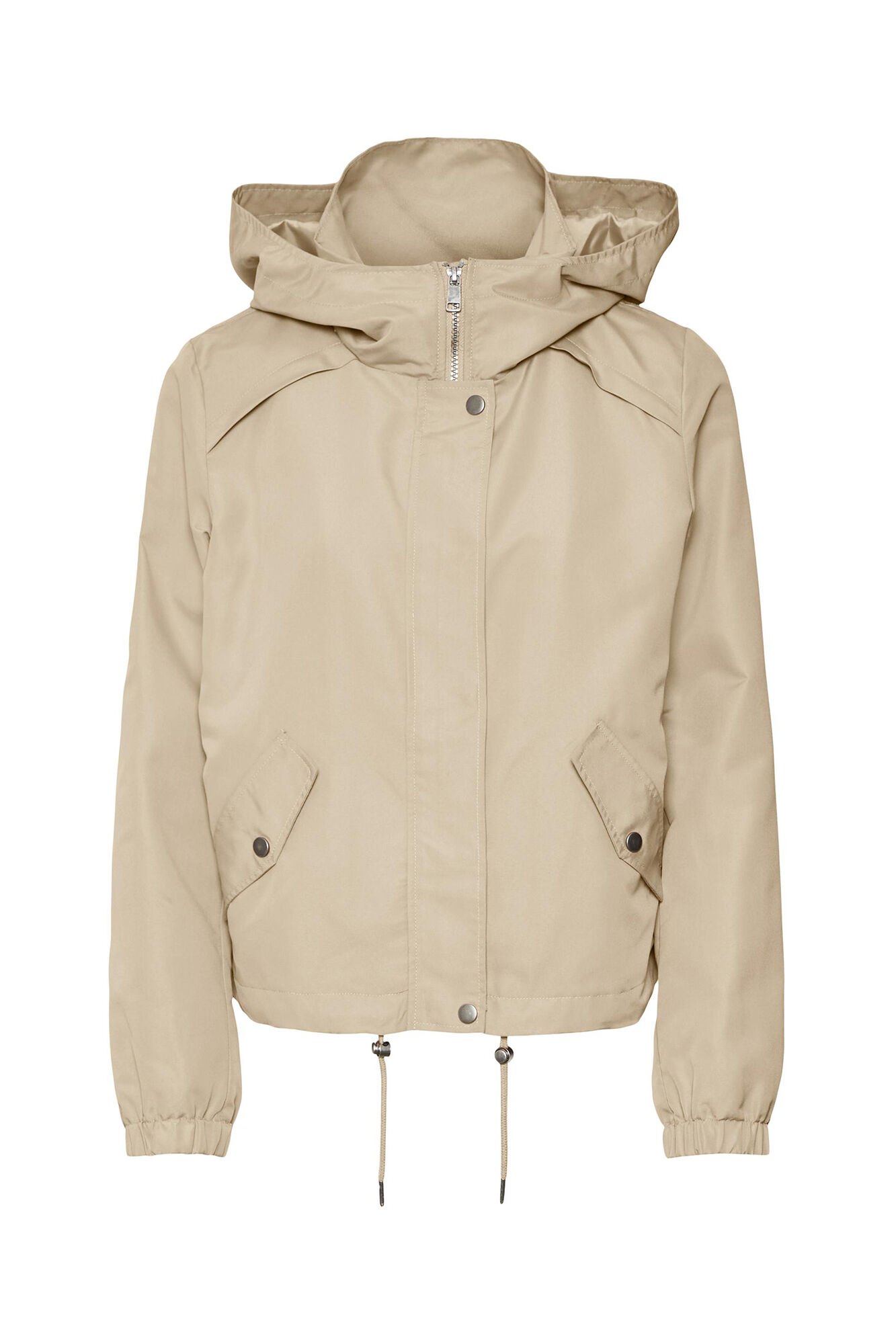 Parka curta com capuz - Marrom
