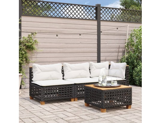LES TENDANCES - Salon extérieur Salon de jardin-noir-1 place-63.5x63.5x62-486639