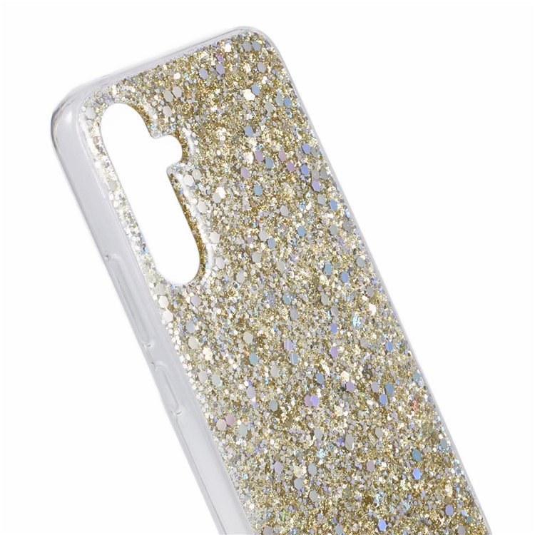 Samsung Galaxy S23 FE Gummi Case Schutzhülle im Glitzer Design - Gold / Transparent