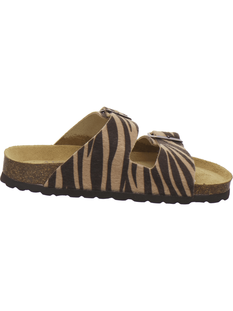 Pantoletten Damen Zweischnaller zebra
