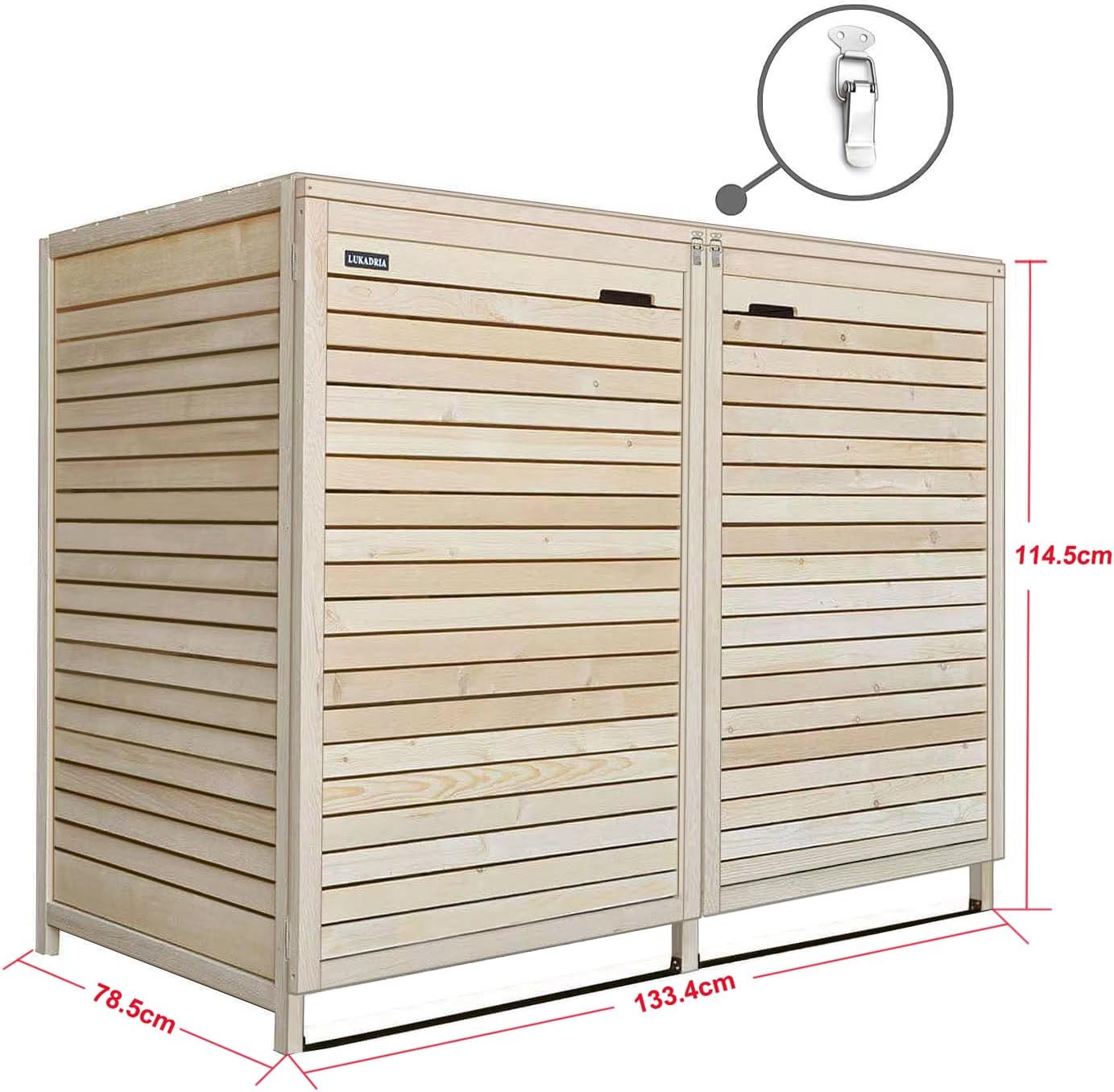 Mülltonnenbox Roma für 3 Tonnen 240L Mülltonnenverkleidung aus Holz naturbelassen Müllcontainer Mülltonnenschrank Mülltonne