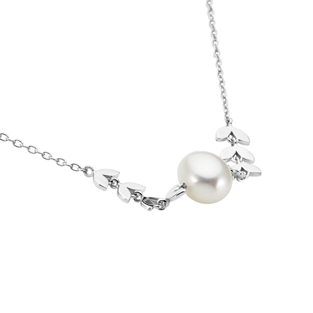 Collier Aron Argent Blanc Perle De Culture Blanc