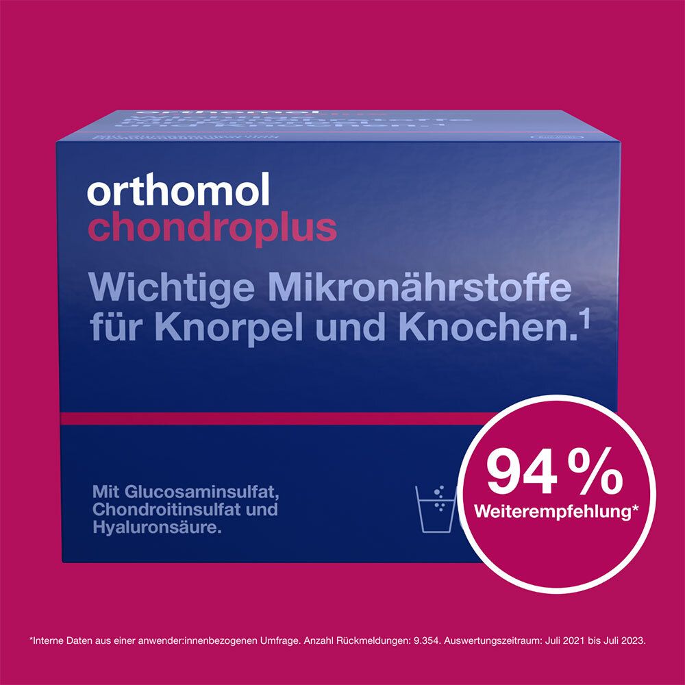 Orthomol chondroplus - Nährstoffe für Knorpel und Knochen - mit Glucosamin-, Chondroitinsulfat und Hyaluronsäure - Granulat/Kapseln