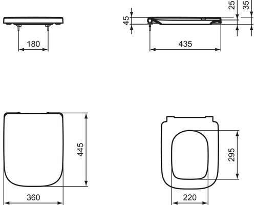 Ideal Standard i.life A soft-close toiletbril, wit T453101