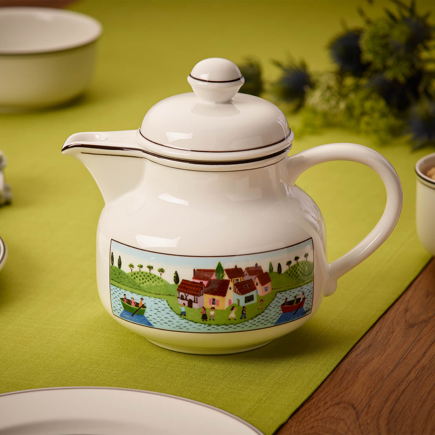 Design Naif Teapot Multi-colored, 30.5 oz, Premium Porcelain