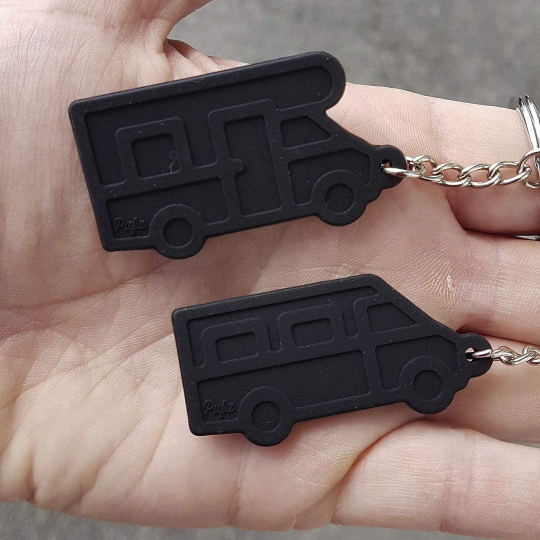 Pufz Schlüsselring Wohnmobil Classic schwarz