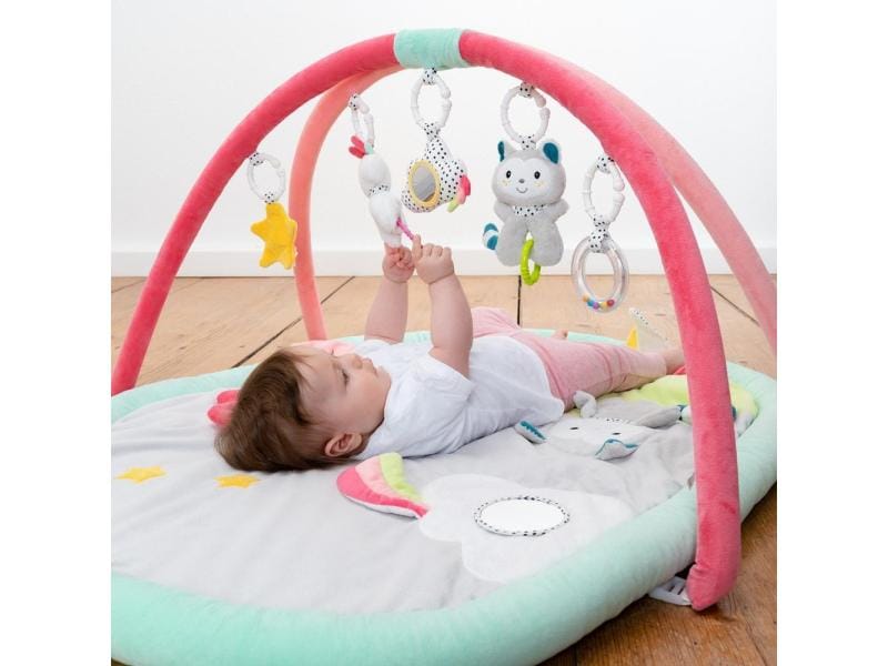 fehn Krabbeldecke mit Spielbogen Aiko & Yuki 3D Activity Decke mit Einhorn & Katze