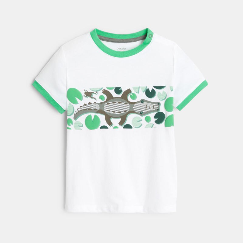 T-shirt crocodile coton fantaisie vert bébé garçon Vert