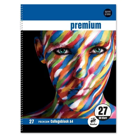 Staufen Premium Collegeblock Lin27 A4 80 Blatt 90g/qm 9mm liniert mit RL 4Motive