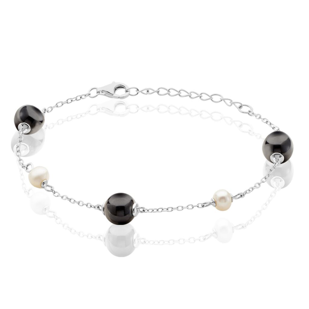 Bracelet Lucia Cera Argent Blanc Perle De Culture Et Céramique