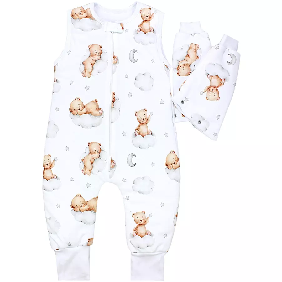 TupTam Baby Schlafsack mit Beinen und Ärmel Winter weißbeige