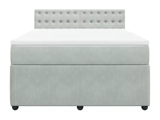 Sommier à lattes de lit et matelas Gris clair 140x190cm Velours