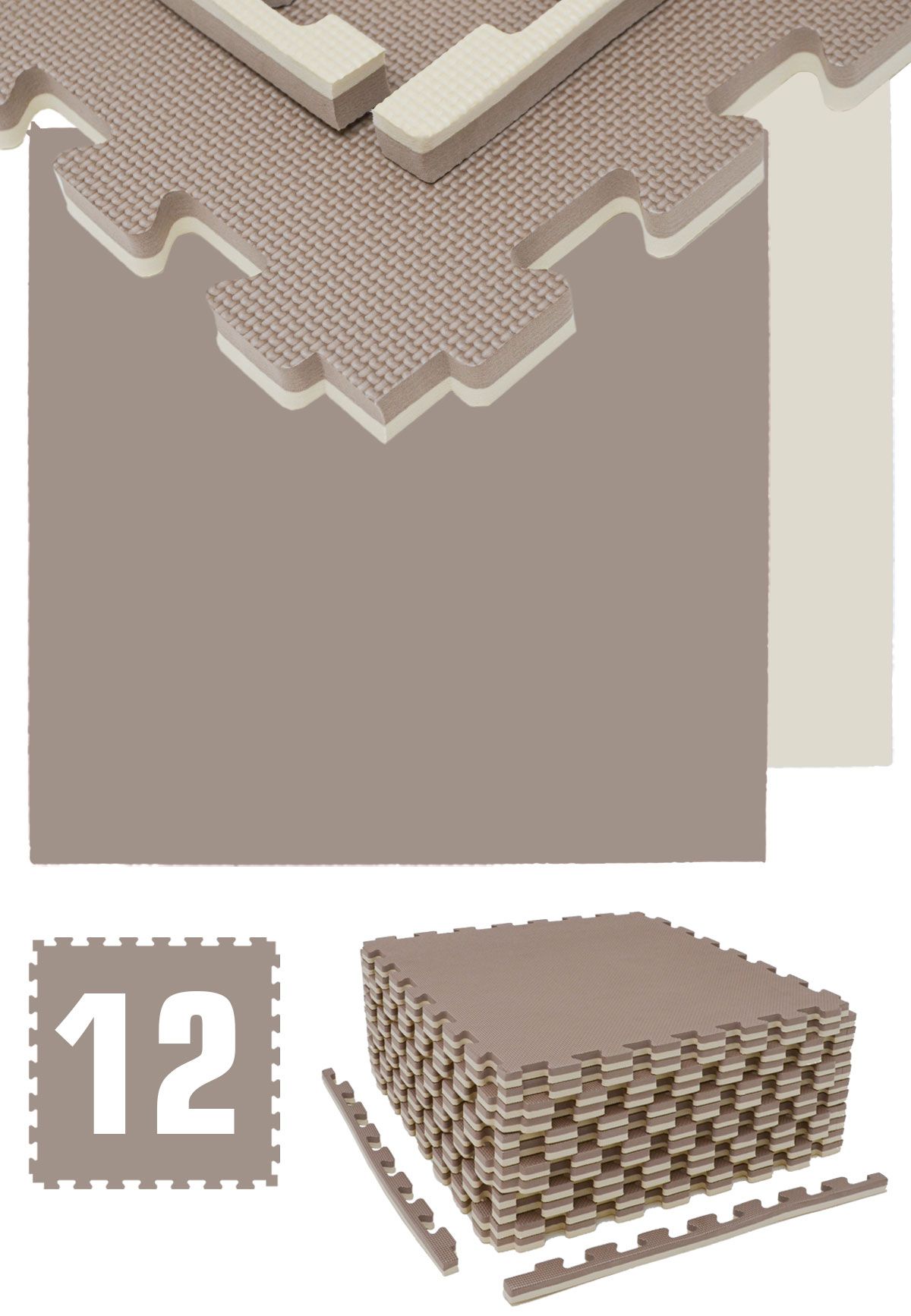 eyepower Profi-Fitnessmatte 63x63x2cm 12er Set