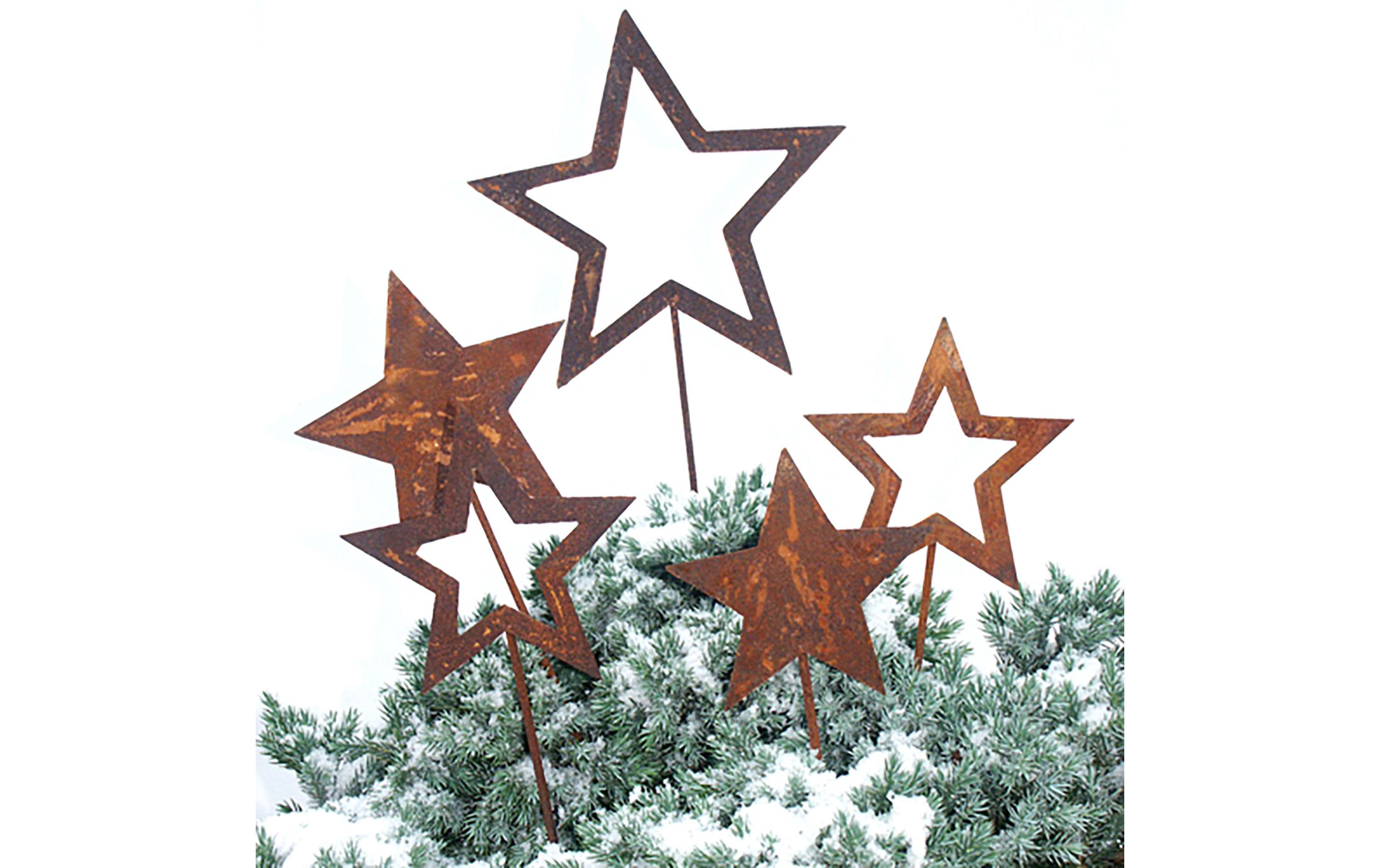 Gartenstecker Stern auf Stab 30 cmGartenspiess