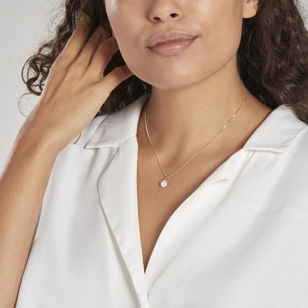 Pendentif Seghira Or Jaune Oxyde De Zirconium