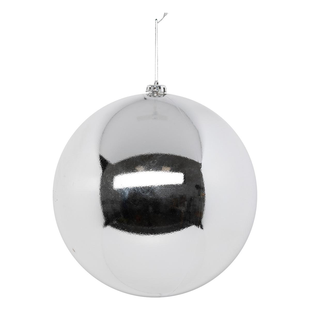 MAXI BOULE DE NOEL ARGENT 25CM