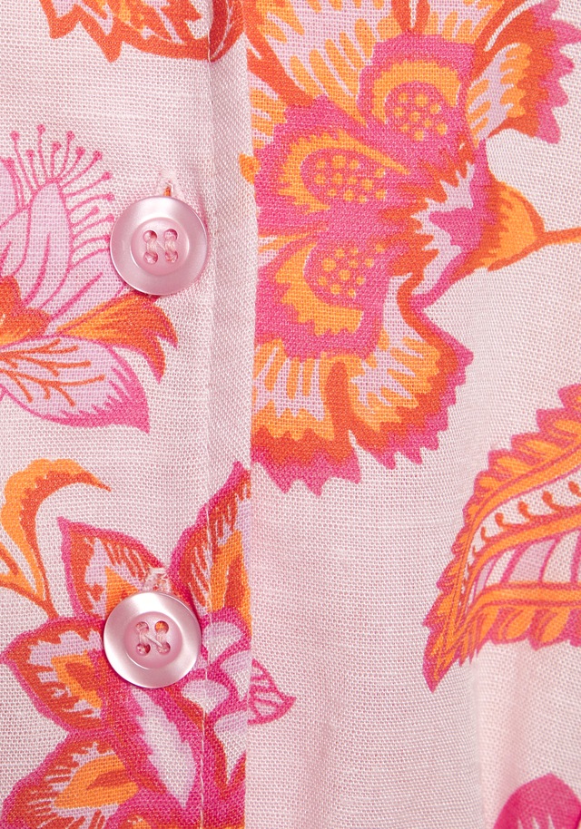 LASCANA Hemdblusenkleid mit Bindegürtel,  aus Leinenmix, mit Reverskragen, Alloverprint