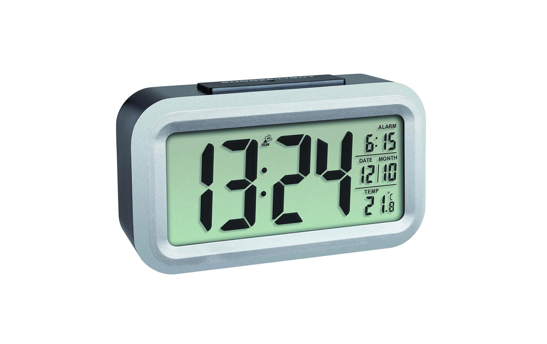 Digitalwecker Lumio Plus SilberDigitaler Funk-Wecker mit Temperatur