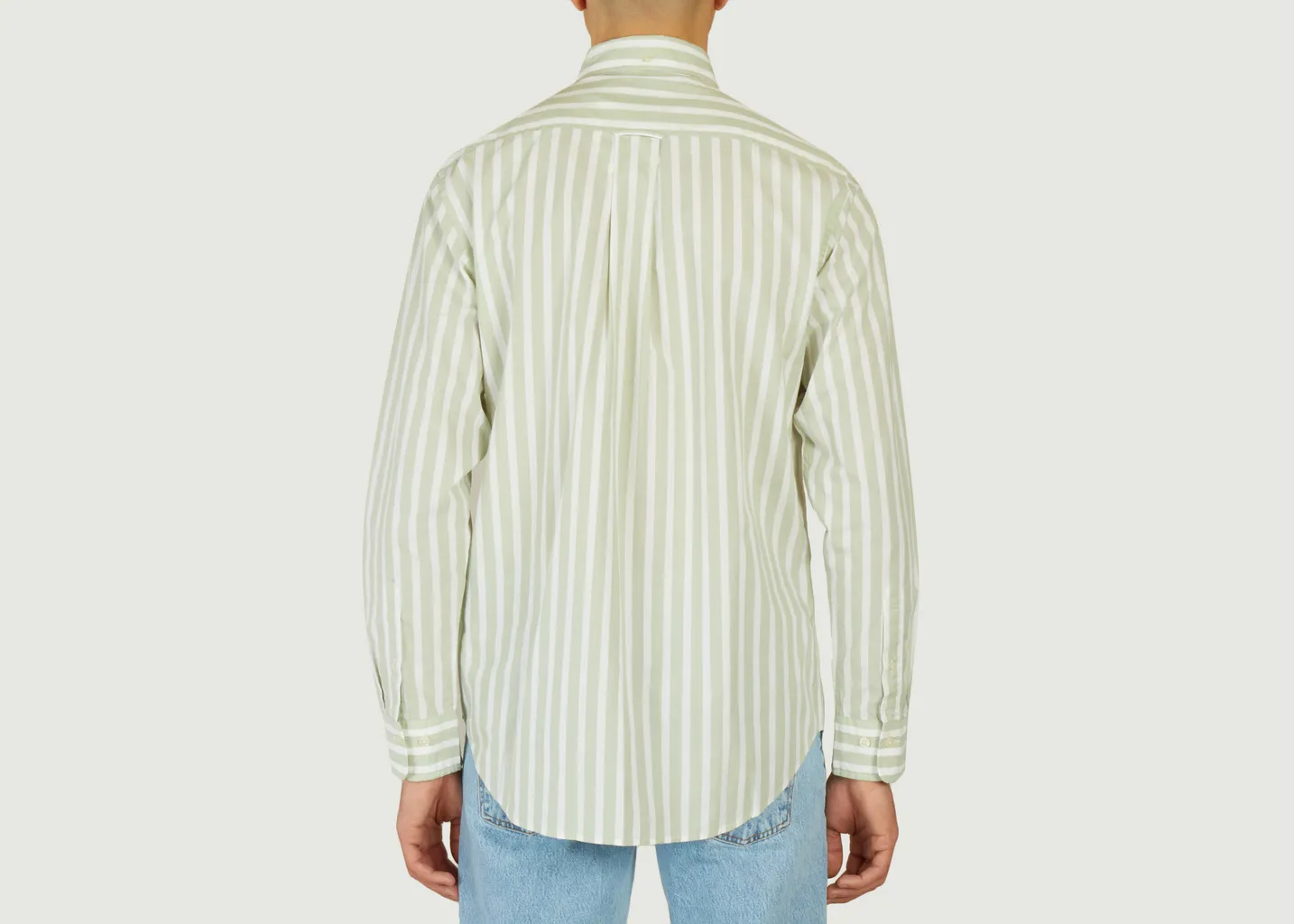 Chemise droite rayée en popeline de coton Gant