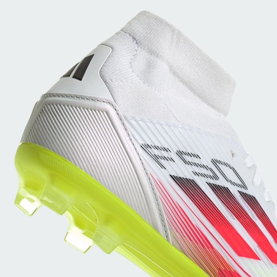 adidas F50 League Mid FG/AG Pure Victory - Blanc/Lucid Red/Jaune Femme