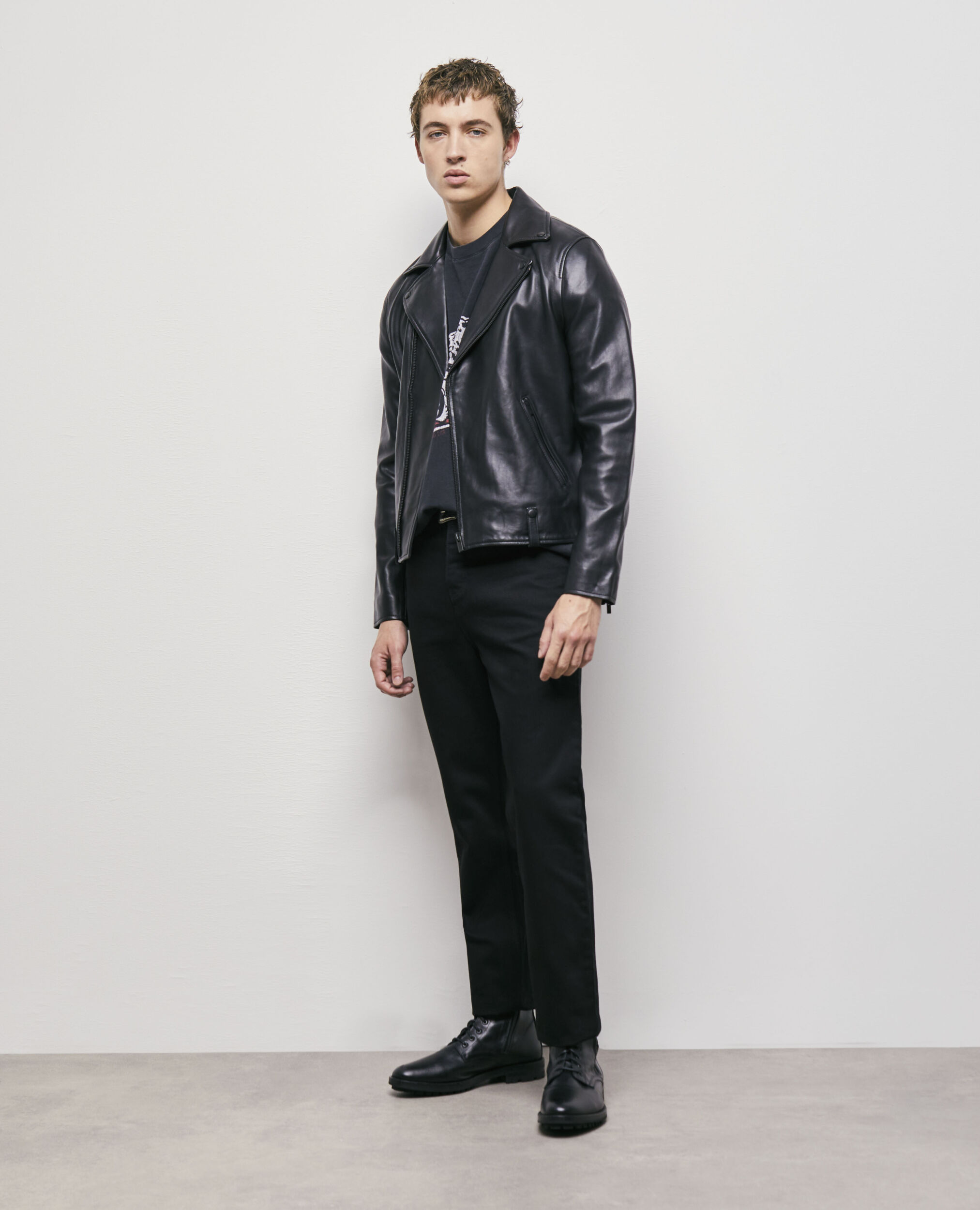 Blouson en cuir noir