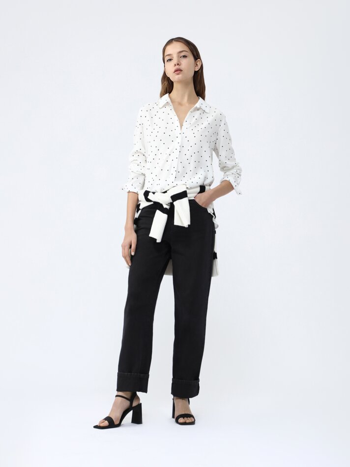 Camisa fluida - Preto/Branco