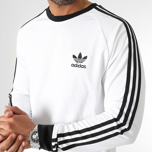 Tee Shirt Manches Longues A Bandes 3 Stripes GN3477 Blanc