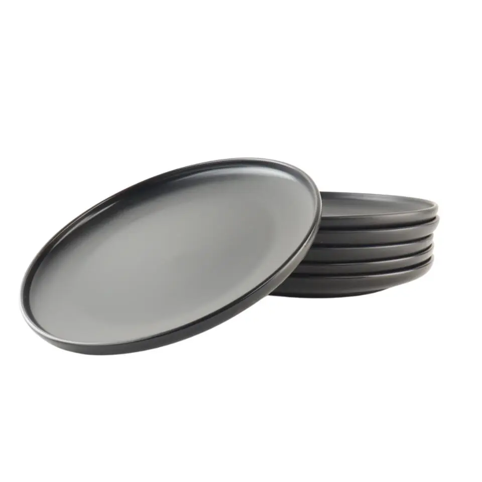 OTIX Diner Bordenset 6 Persoons Zwart 27cm Keramiek WILLOW