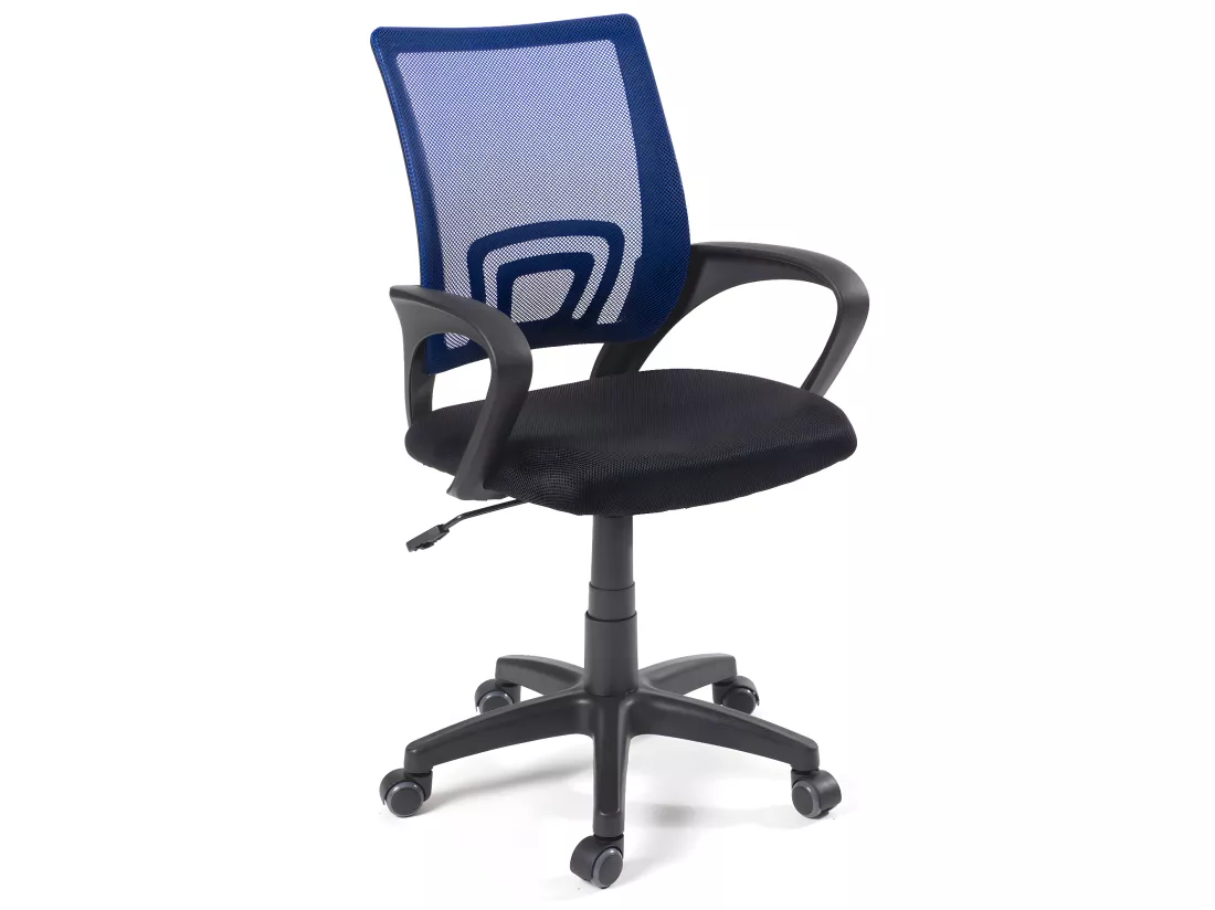 Chaise bureau pivotante hauteur réglable accoudoir renfort lombaire roulettes FLAG-E(Noir bleu)