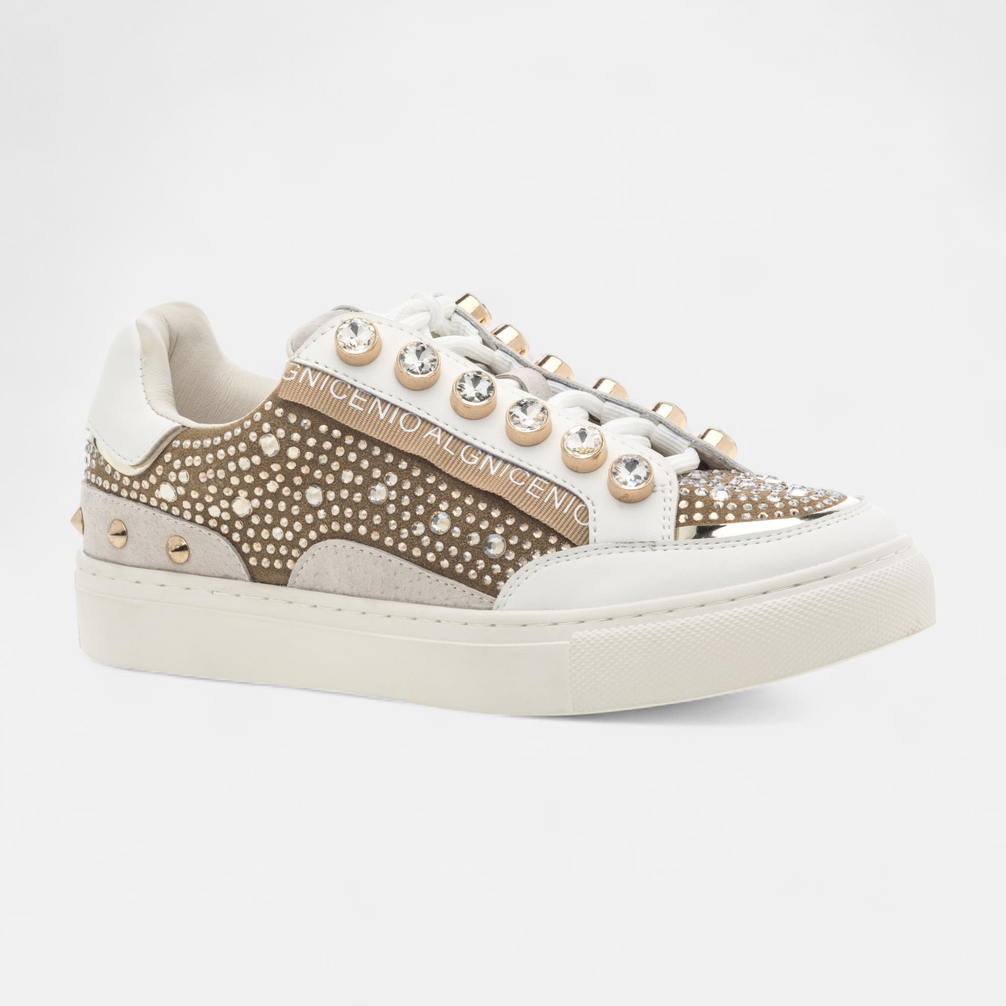 Baskets basses Femme en cuir beige