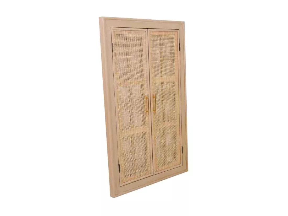 Miroir avec cadre en bois et grille marron 73.5x5x118h