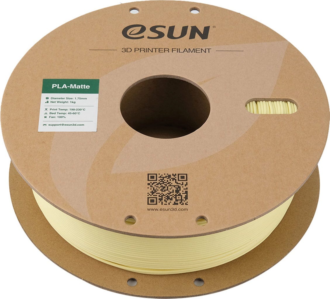 eSUN  PLA-Matte Almond Yellow, 1,75 mm / 1000 g    Kostengünstiges Filament für Modelle mit matter Oberfläche