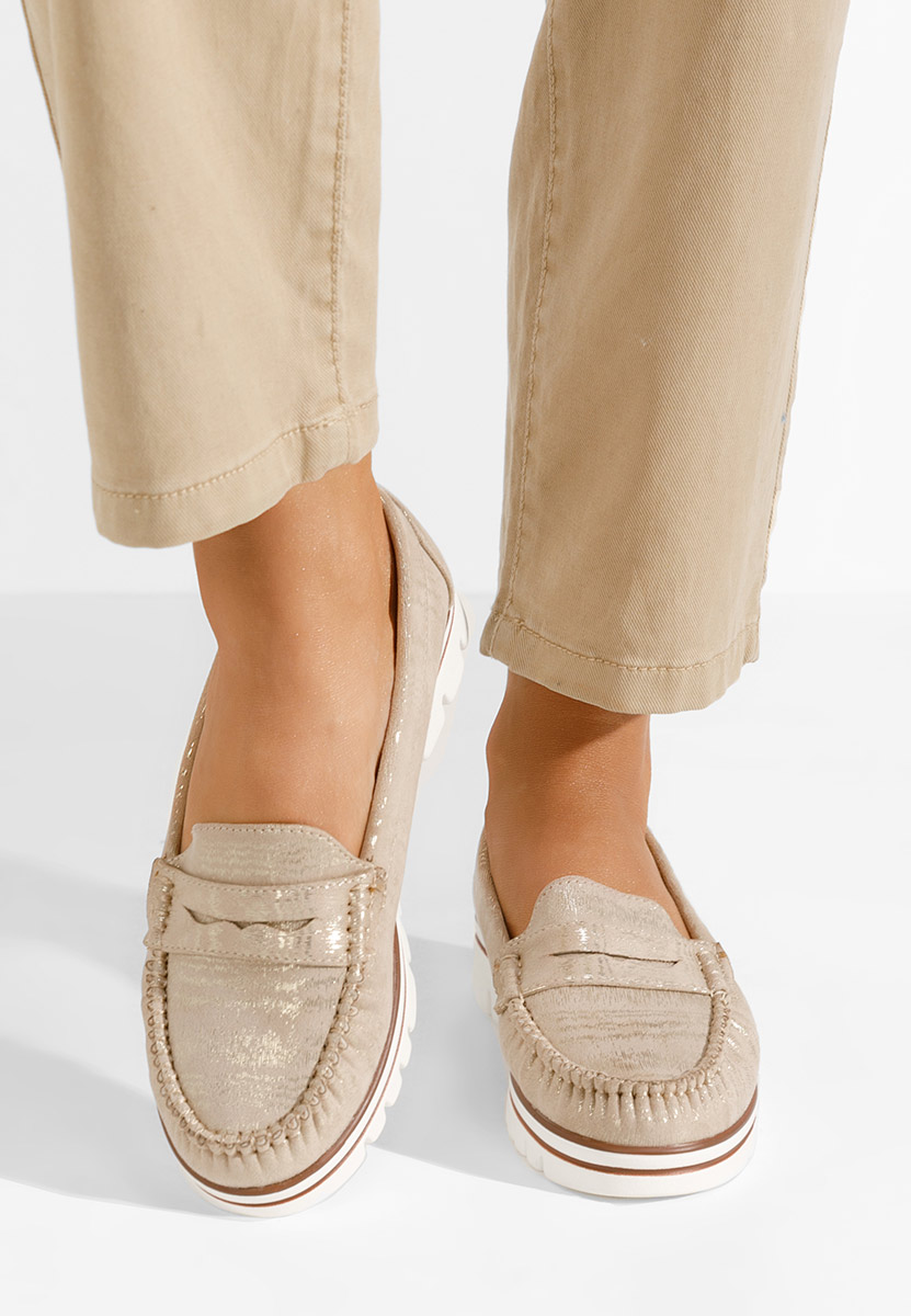 Mocassins femme dorées Manise V2