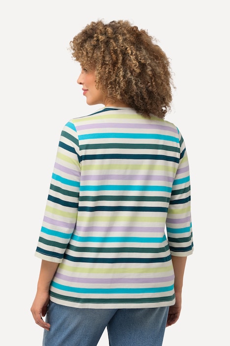 Shirt, Ringel, Classic, Rundhals, 3/4-Arm
