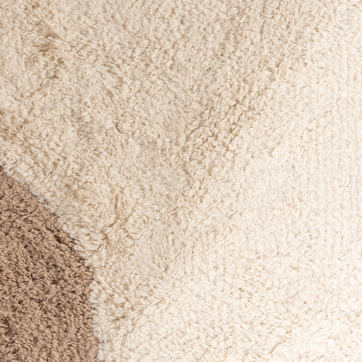 Rond Wasbaar vloerkleed - Hazy Beige/Creme