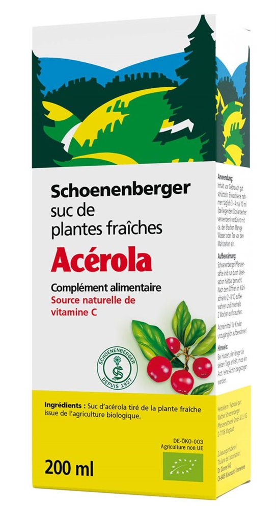 SCHOENENBERGER Acerola aus frischen Früchten Bio Fl 200 ml