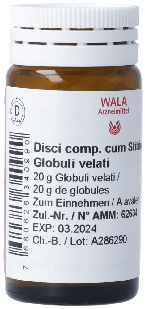 WALA Disci comp. cum Stibio Glob Fl 20 g