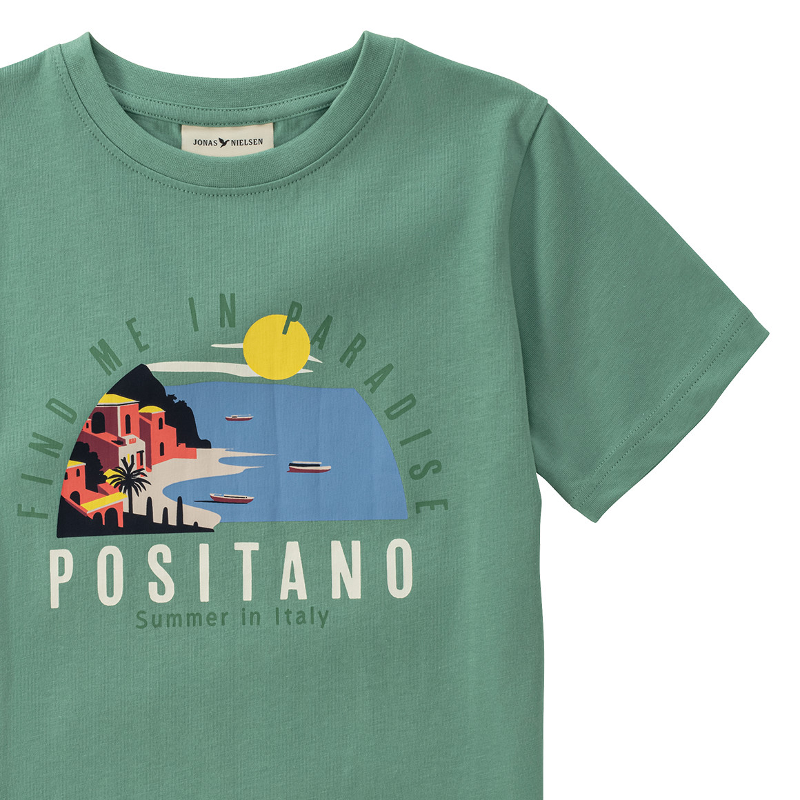 Jonas Nielsen Jungen T-Shirt mit großem Print grün