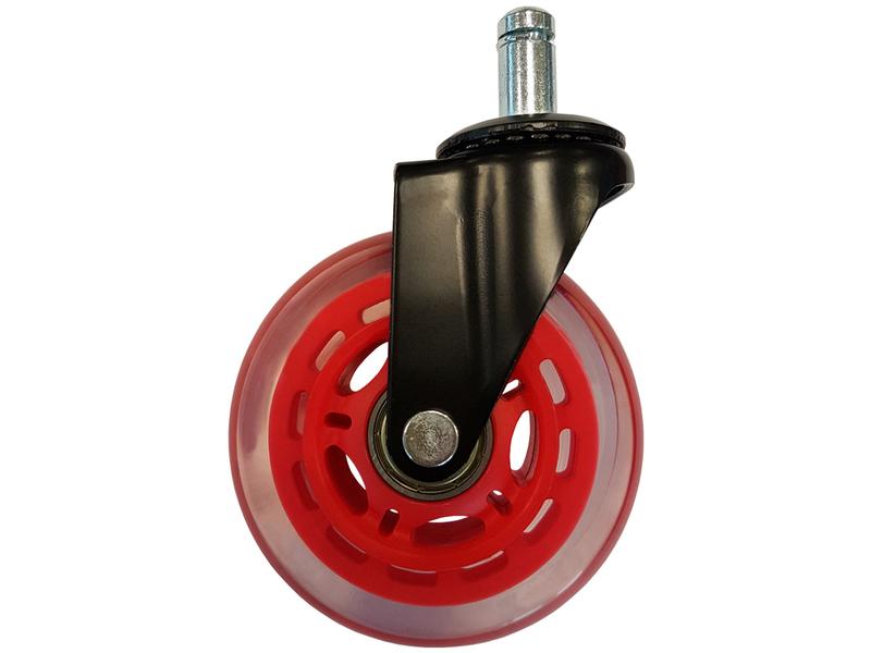 LC-Power Gaming Stuhlrollen 5er Set Rot Rollenset in der Farbe Rot für schnelles Gleiten von Tisch zu Tisch