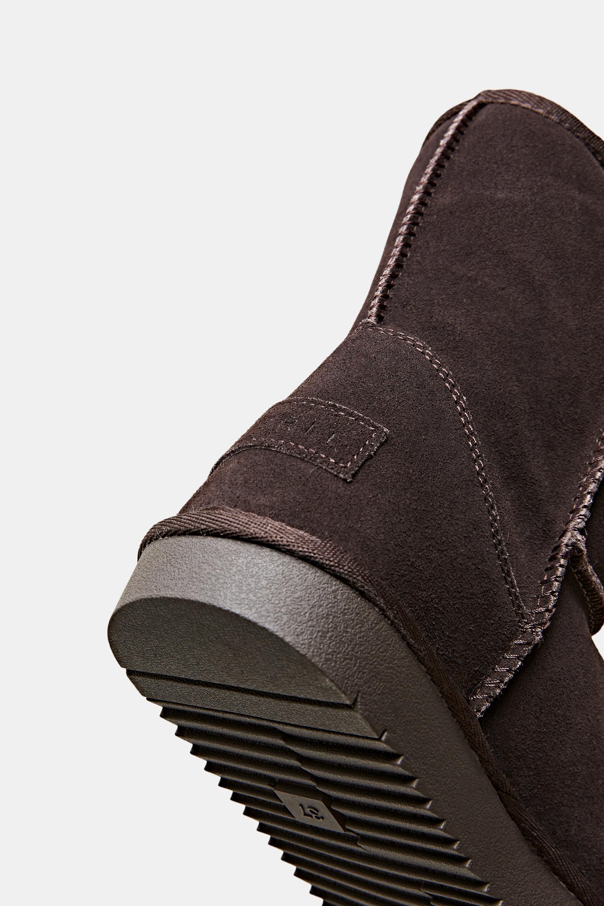Bottines d’hiver en daim doublées de fourrure synthétique