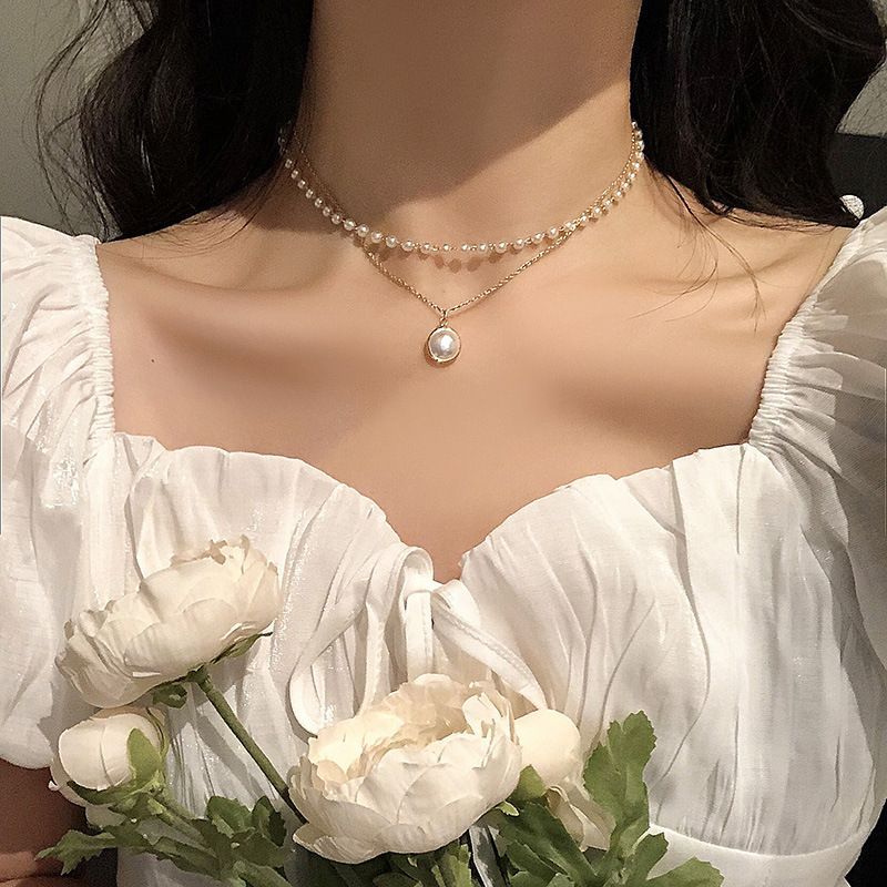 Rosesand - Ketting / Armband met gelaagde imitatieparels