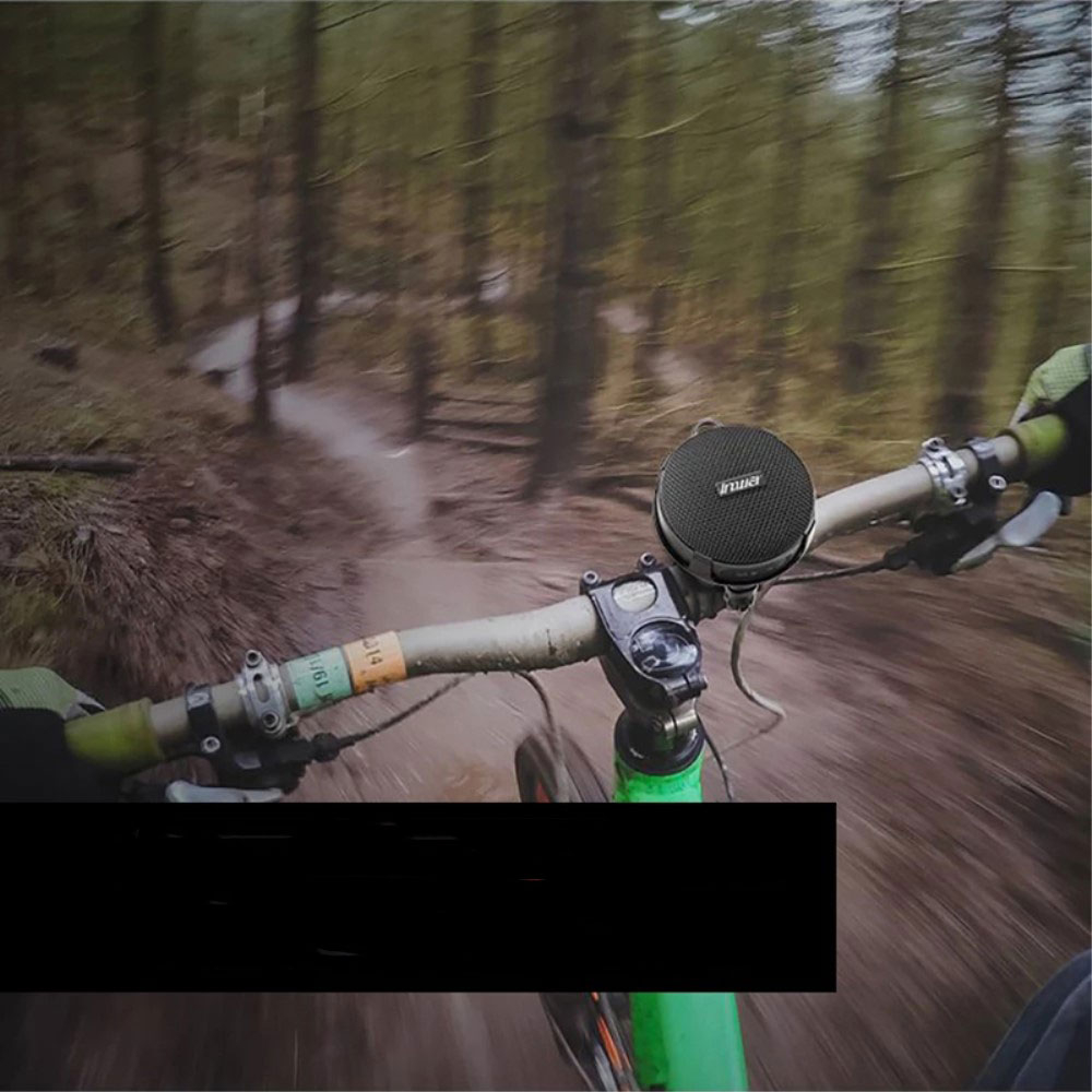 5W Mini Bluetooth Lautsprecher Subwoofer Spritzwasserfest (IPX7) mit Fahrradhalterung - Schwarz