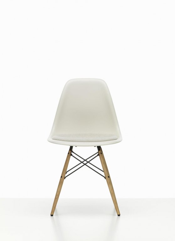 Vitra Eames DSW stoel vast zitkussen red/moorbrown, ijsgrijs