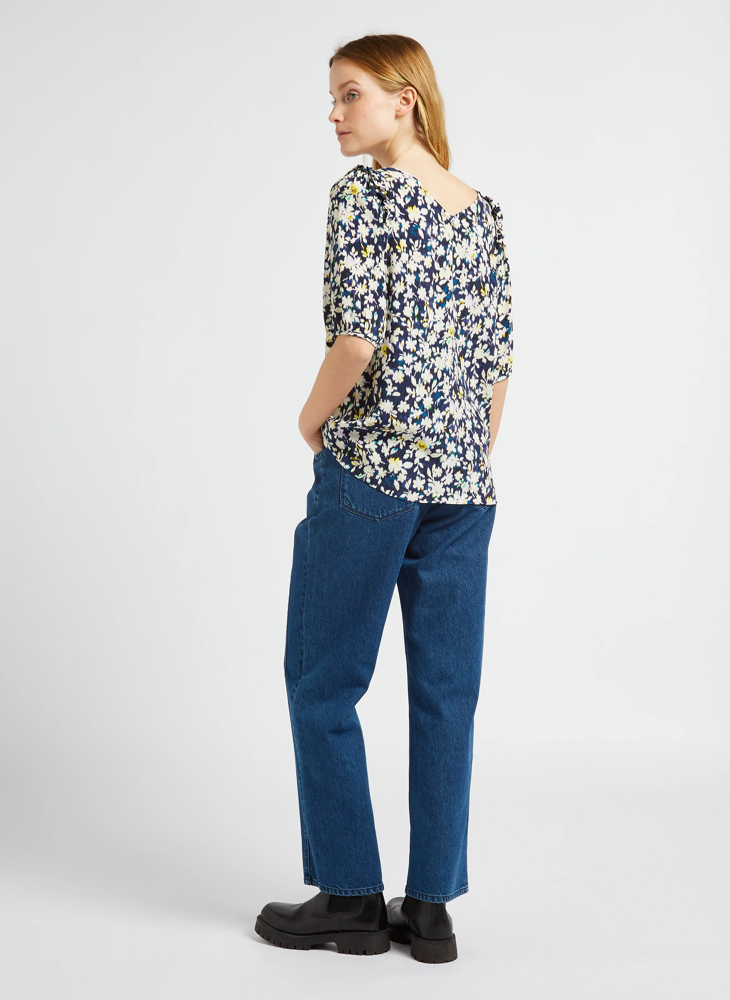 LE AVA - Jean droit en coton | Bleu