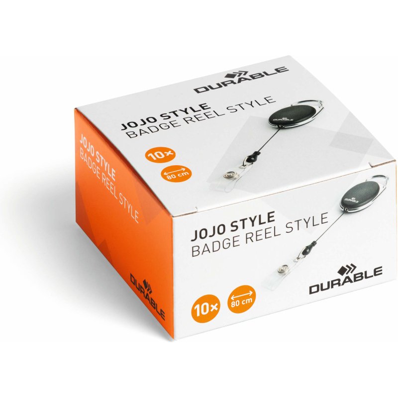Porte-carte avec enrouleur 'STYLE', oval, blanc