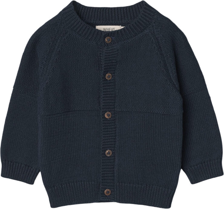 Wheat Strik Cardigan Eddy Blå