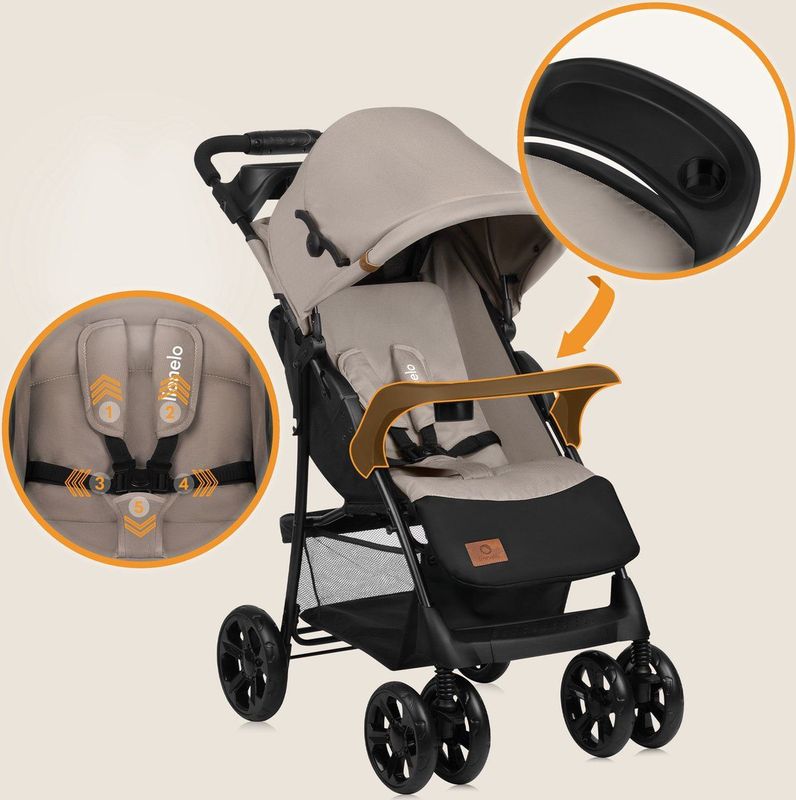 Lionelo Emma Plus Buggy lichte 5 punts gordel Kinderwagen tot 15kg